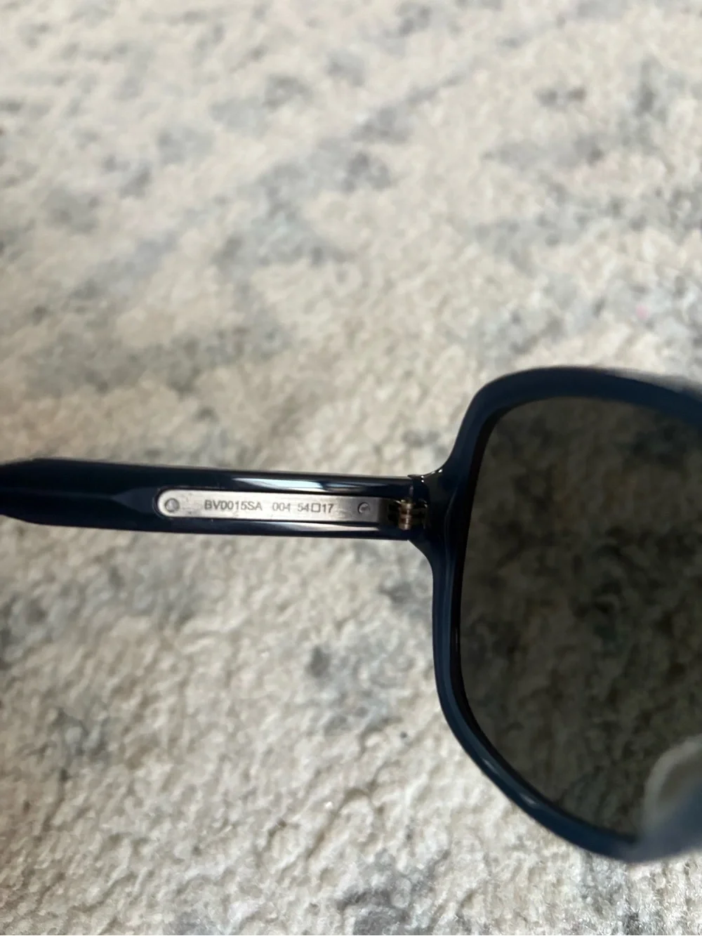 Bottega Veneta Women's Dark Blue Sunglasses with Intrecciato Temple Detail